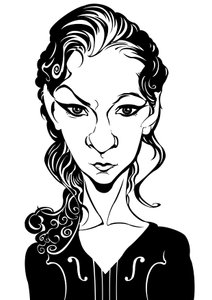 Hilary Hahn - caricature of the American violinist by Neale Osborne